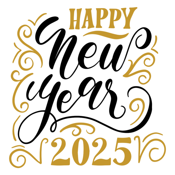 Happy New Year 2025 decorative type